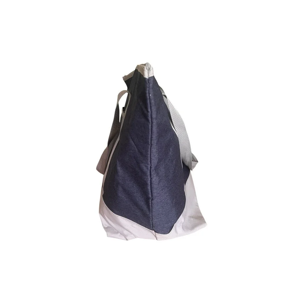 Costco Insulated Cooler Tote Bag Navy Gray Thermal Grocery Picnic Beach Zip Top